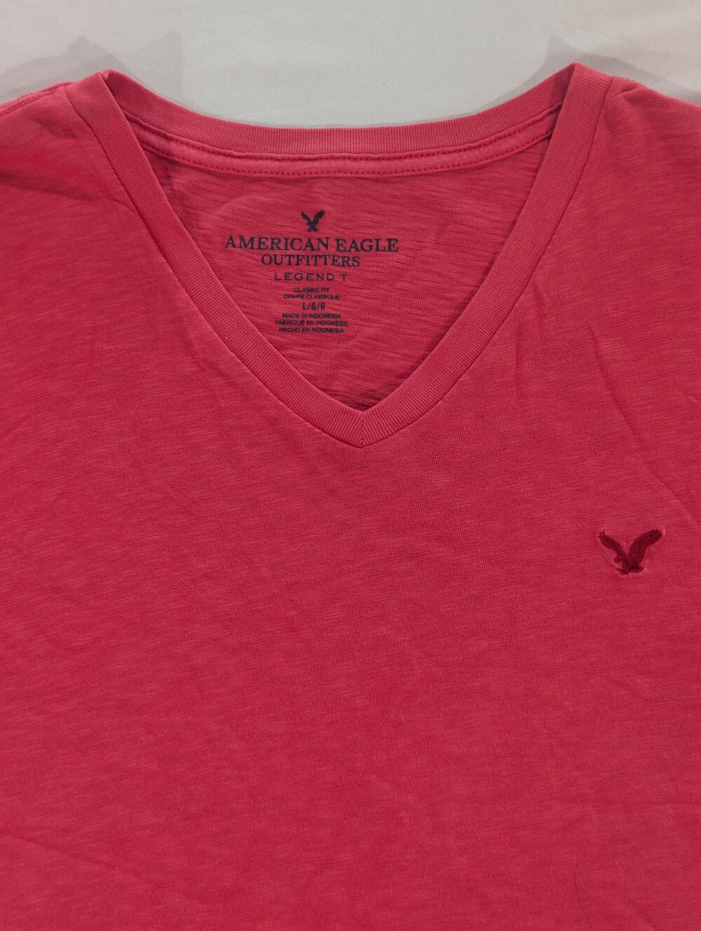 American Eagle Outfitters Shirt Mens L Pink Legend T Classic V-Neck Tagless Tee